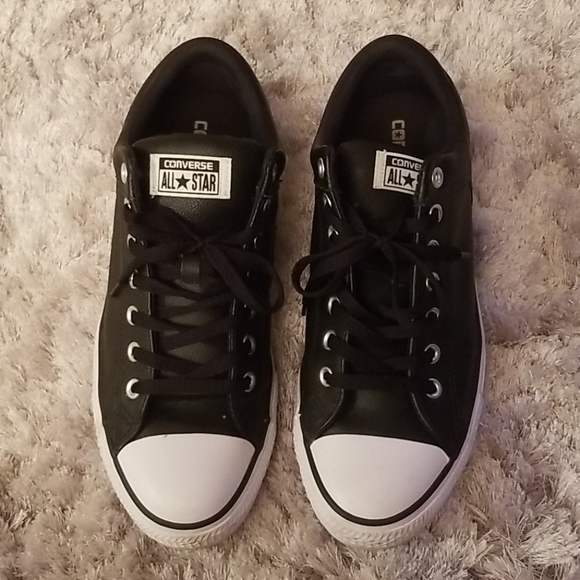 black leather converse size 10